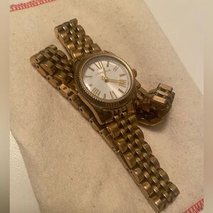 Michael Kors gold double wrap bracelet watch